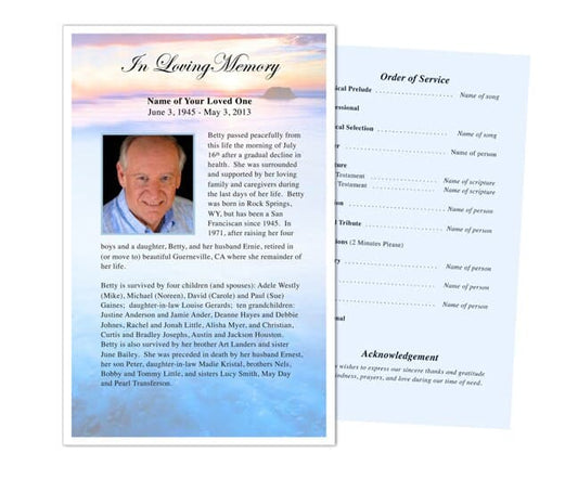 Dusk Funeral Flyer Template - The Funeral Program Site