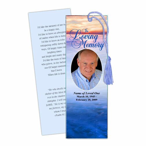 Dusk Memorial Bookmark Template - The Funeral Program Site