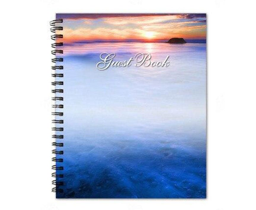 Dusk Spiral Wire Bind Memorial Guest Registry Book - The Funeral Program Site