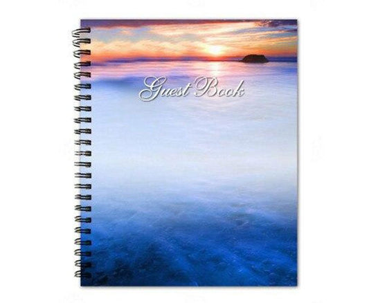 Dusk Spiral Wire Bind Memorial Guest Registry Book - The Funeral Program Site