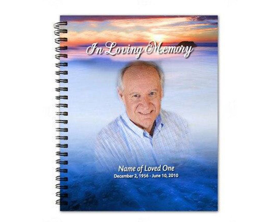 Dusk Spiral Wire Bind Memorial Guest Registry Book - The Funeral Program Site