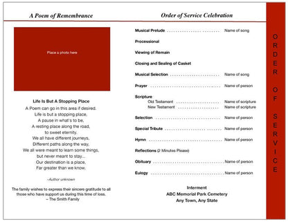 Dynasty 8 - Sided Graduated Funeral Program Template - The Funeral Program Site