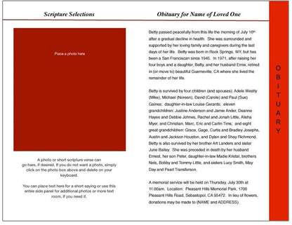 Dynasty 8 - Sided Graduated Funeral Program Template - The Funeral Program Site