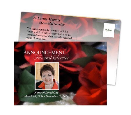 Elegance Funeral Announcement Template - The Funeral Program Site