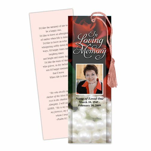 Elegance Memorial Bookmark Template - The Funeral Program Site