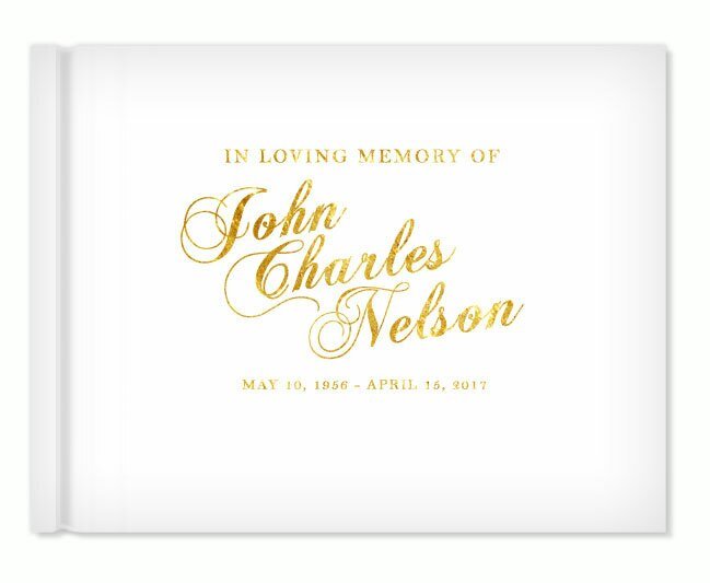 Elegant Name Landscape Funeral Guest Book - The Funeral Program Site