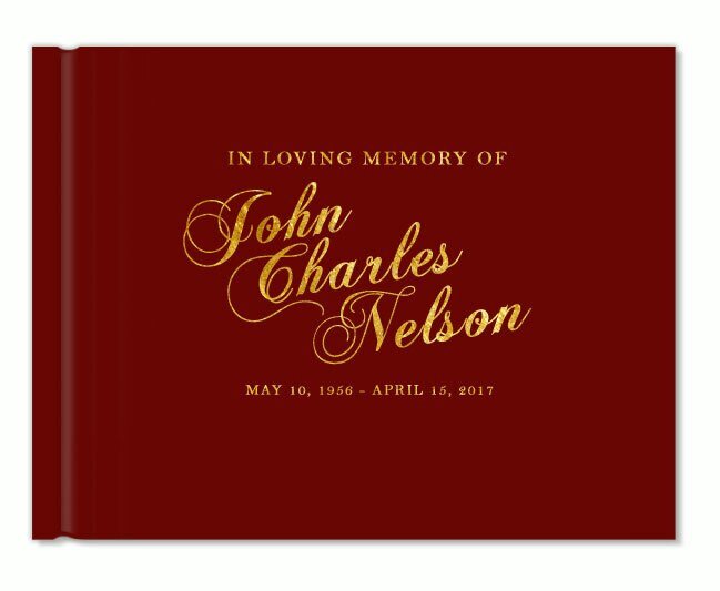 Elegant Name Landscape Funeral Guest Book - The Funeral Program Site