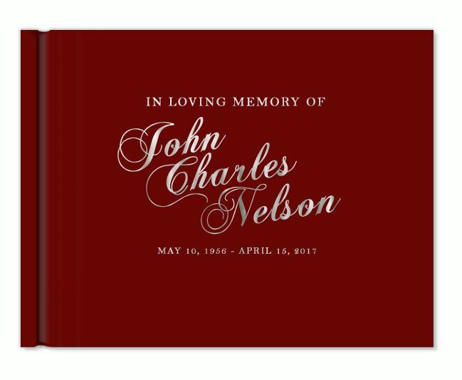 Elegant Name Landscape Funeral Guest Book - The Funeral Program Site