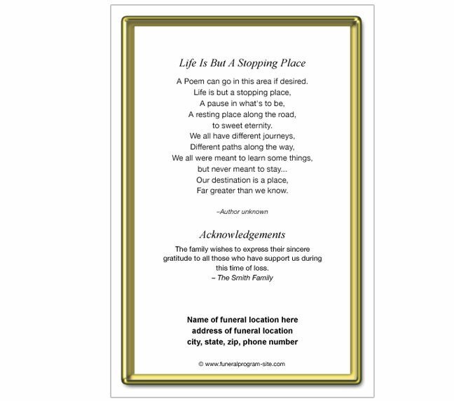 Embassy 8 - Sided Graduated Funeral Program Template - The Funeral Program Site