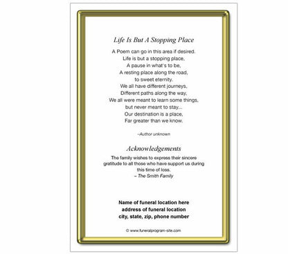 Embassy 8 - Sided Graduated Funeral Program Template - The Funeral Program Site