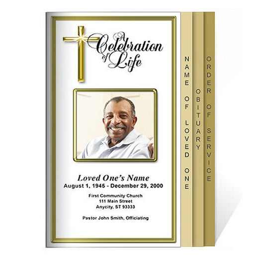 Embassy 8 - Sided Graduated Funeral Program Template - The Funeral Program Site