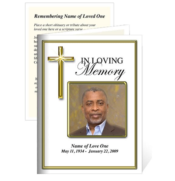 Embassy Small Memorial Card Template - The Funeral Program Site