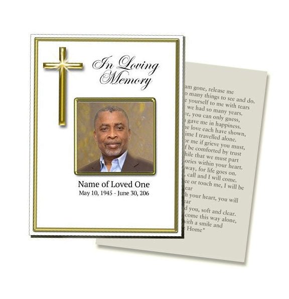 Embassy Small Memorial Card Template - The Funeral Program Site