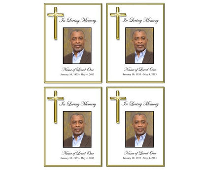 Embassy Small Memorial Card Template - The Funeral Program Site