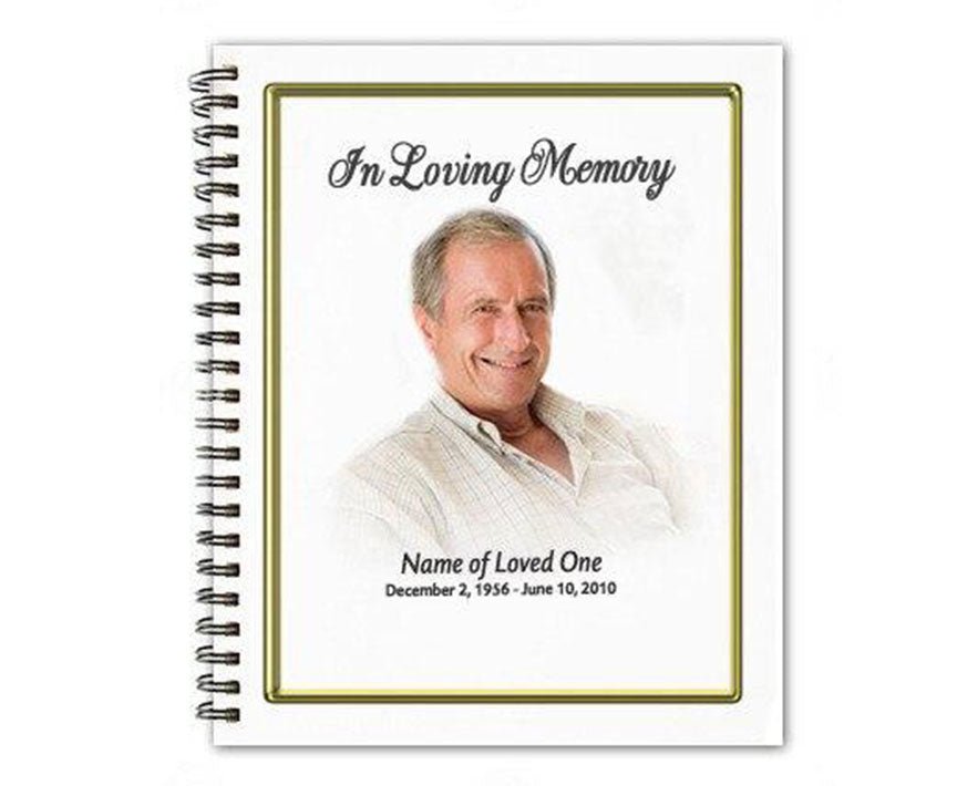 Embassy Spiral Wire Bind Memorial Guest Registry Book - The Funeral Program Site