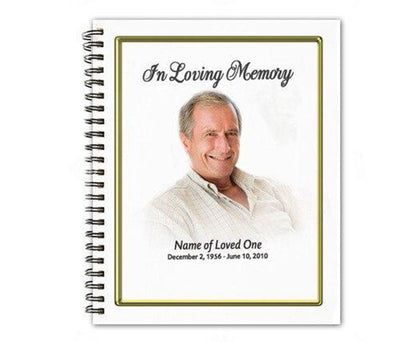 Embassy Spiral Wire Bind Memorial Guest Registry Book - The Funeral Program Site