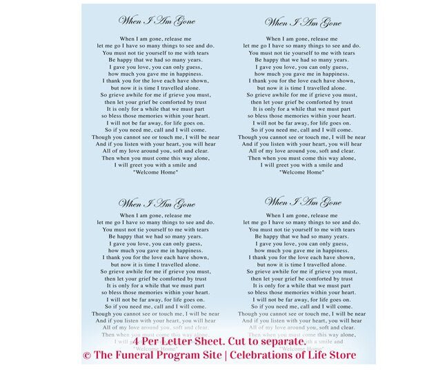 Enlighten Small Memorial Card Template - The Funeral Program Site