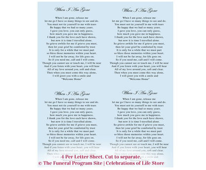 Enlighten Small Memorial Card Template - The Funeral Program Site