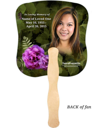 Essence Cardstock Memorial Fan With Wooden Handle (Pack of 10) - The Funeral Program Site