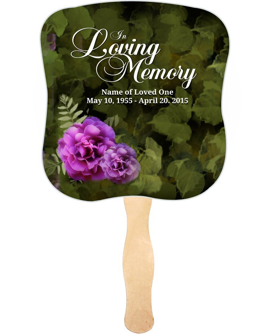 Essence Cardstock Memorial Fan With Wooden Handle (Pack of 10) - The Funeral Program Site