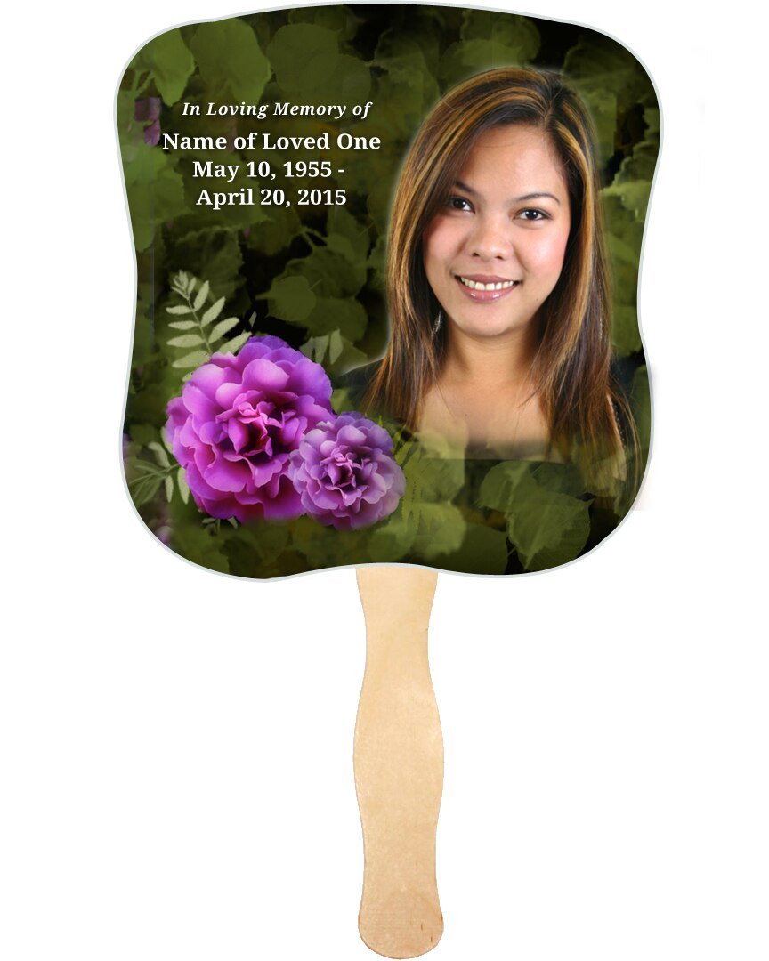 Essence Cardstock Memorial Fan With Wooden Handle (Pack of 10) - The Funeral Program Site