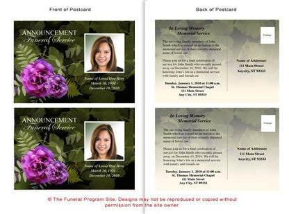 Essence Funeral Announcement Template - The Funeral Program Site