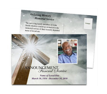 Eternal Funeral Announcement Postcard Template - The Funeral Program Site