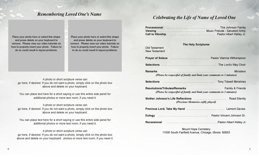 Eternal Funeral Booklet Template - The Funeral Program Site