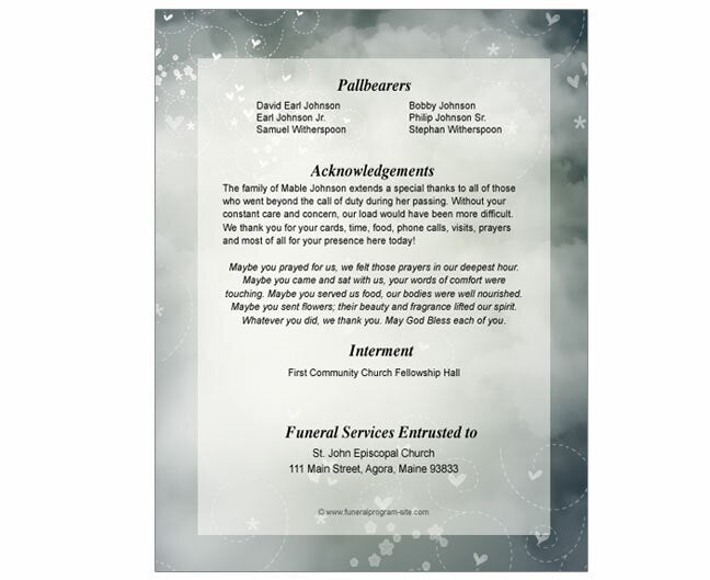 Eternal Funeral Booklet Template - The Funeral Program Site