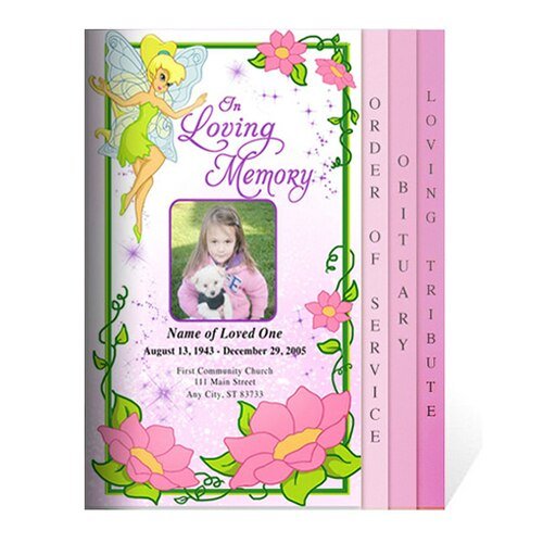 Fairy 8 - Sided Graduated Funeral Program Template - The Funeral Program Site