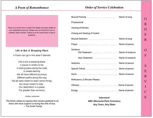 Fairy 8 - Sided Graduated Funeral Program Template - The Funeral Program Site