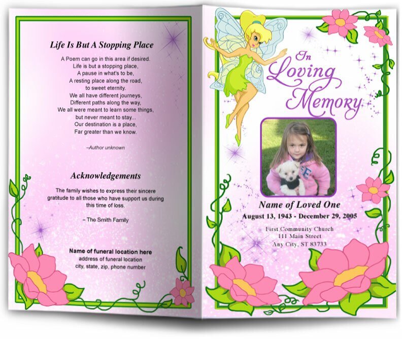 Fairy Funeral Program Template - The Funeral Program Site