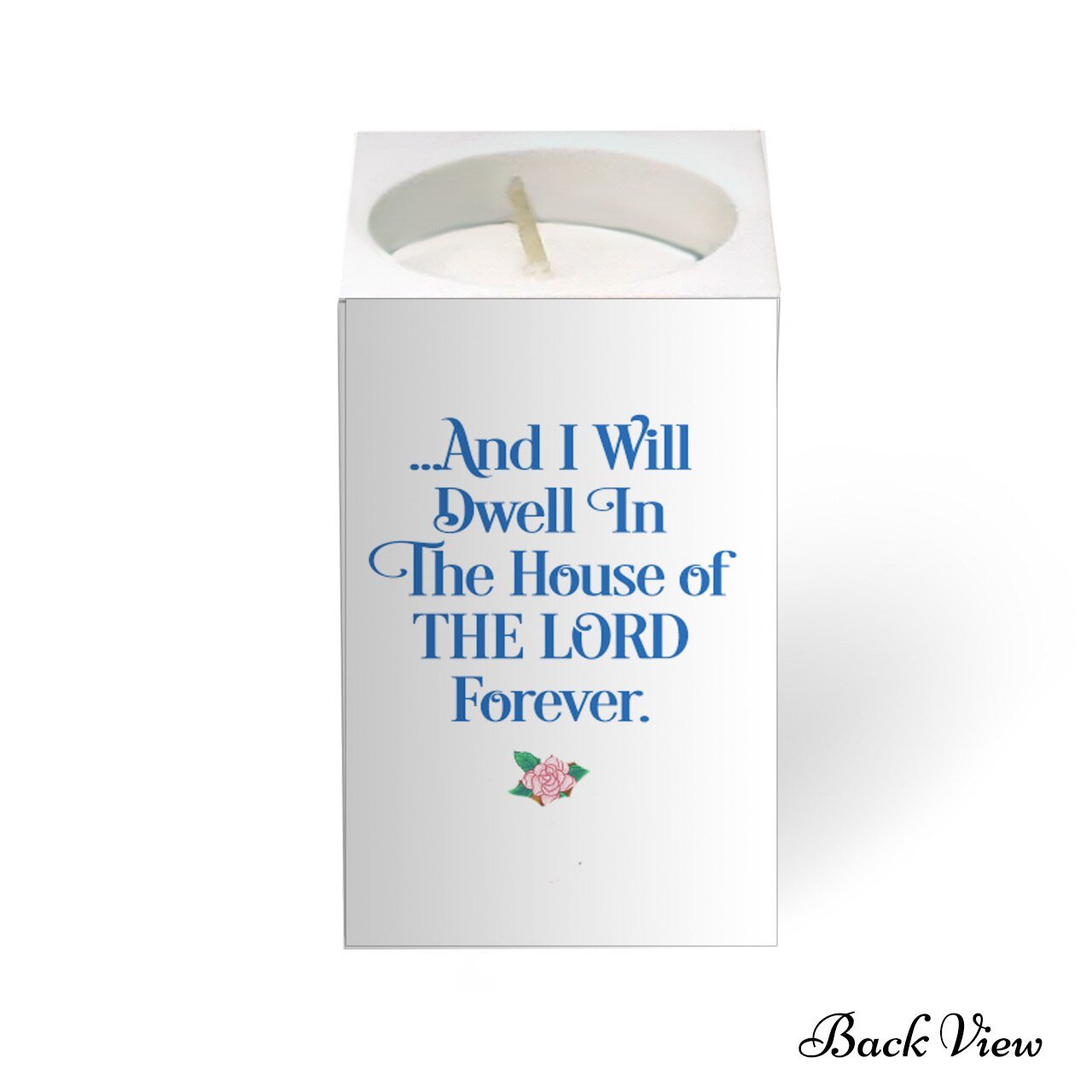 Faith Cross Personalized Mini Memorial Tea Light Candle Holder - The Funeral Program Site