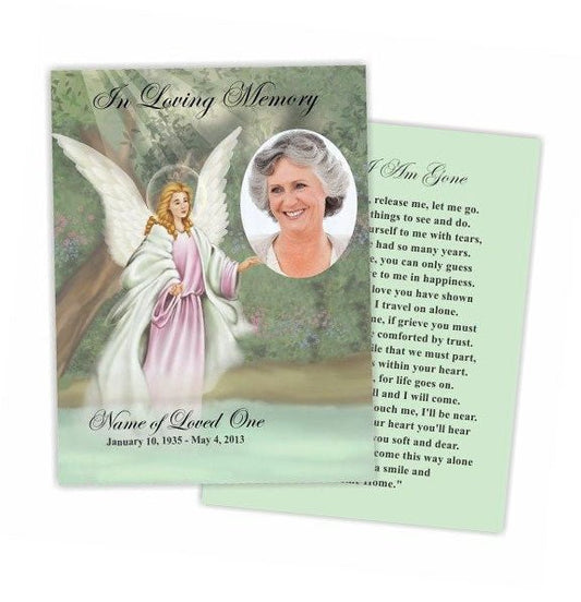 Faith Small Memorial Card Template - The Funeral Program Site