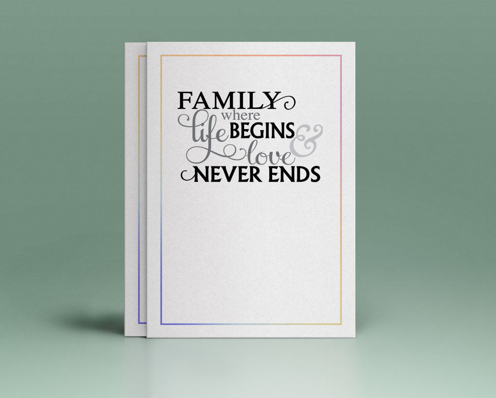 Family Begins Word Art Title - The Funeral Program Site