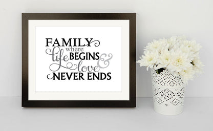 Family Begins Word Art Title - The Funeral Program Site