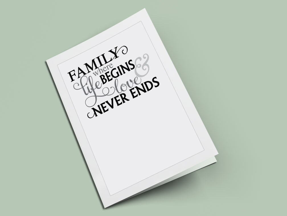 Family Begins Word Art Title - The Funeral Program Site