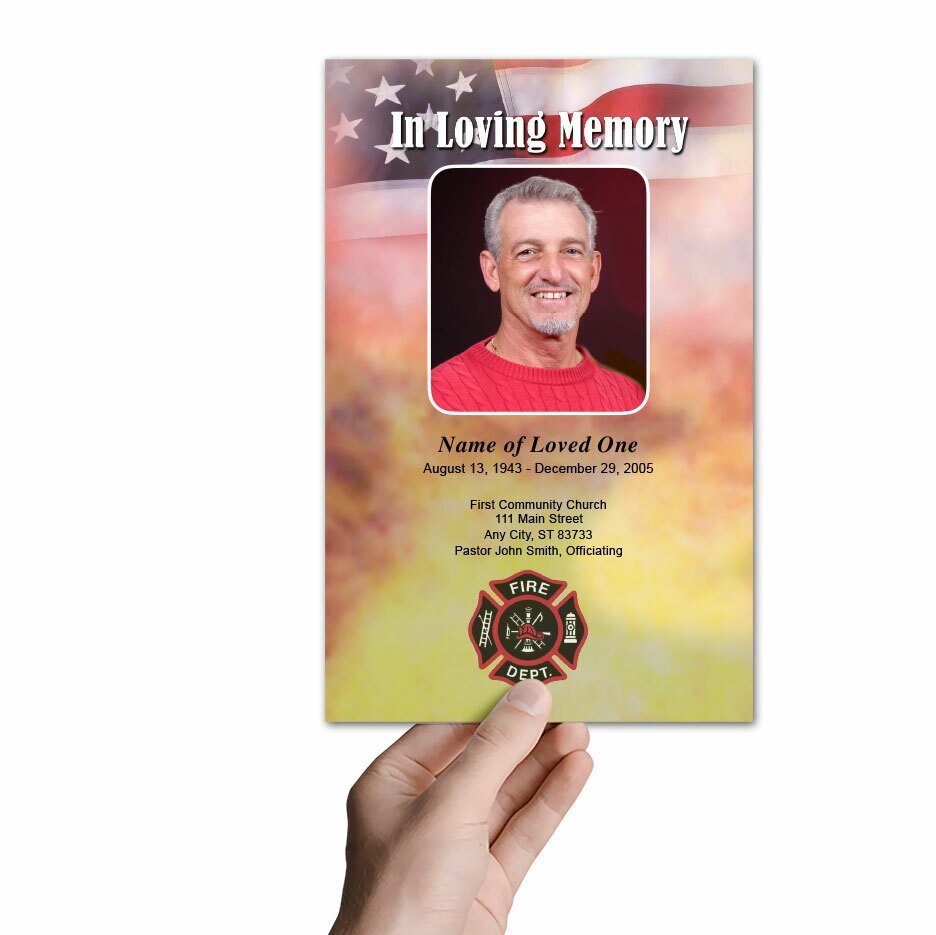 Firefighter Funeral Program Template - The Funeral Program Site