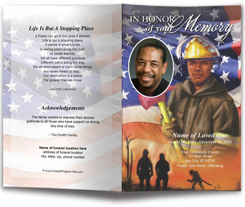 Fireman Funeral Program Template - The Funeral Program Site