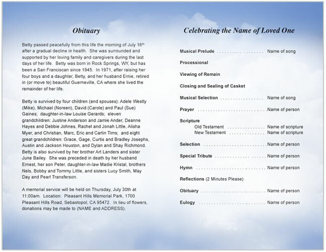 Fireman Funeral Program Template - The Funeral Program Site