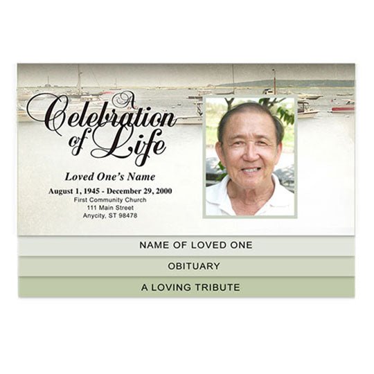 Fishing 8 - Sided Graduated Bottom Fold Program Template - The Funeral Program Site