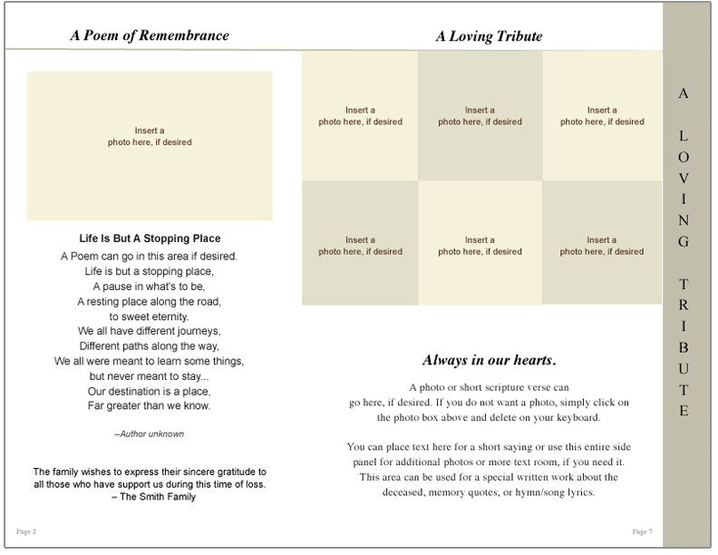 Fishing 8 - Sided Graduated Funeral Program Template - The Funeral Program Site