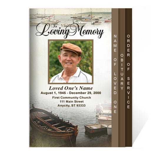 Fishing 8 - Sided Graduated Funeral Program Template - The Funeral Program Site