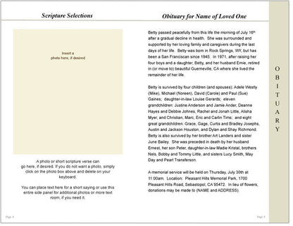 Fishing 8 - Sided Graduated Funeral Program Template - The Funeral Program Site