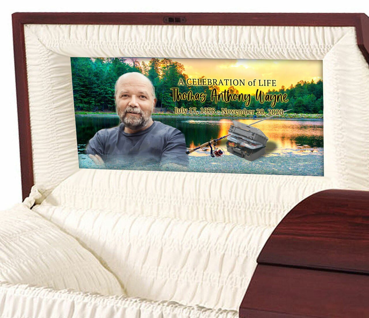 Fishing Custom Casket Panel Insert - The Funeral Program Site