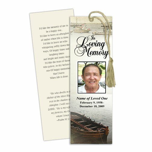 Fishing Memorial Bookmark Template - The Funeral Program Site