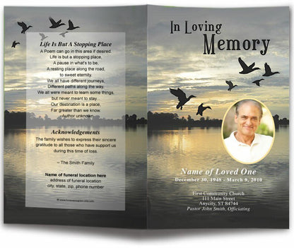 Flight Funeral Program Template - The Funeral Program Site