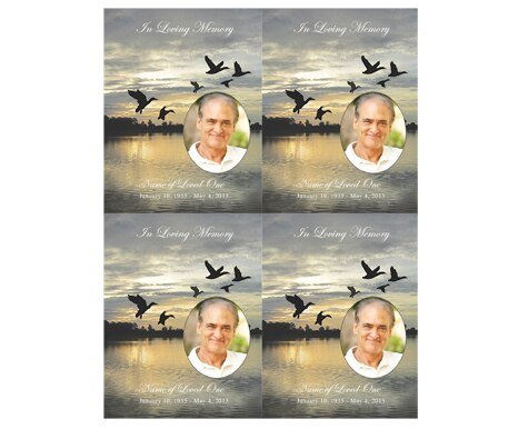 Flight Small Memorial Card Template - The Funeral Program Site