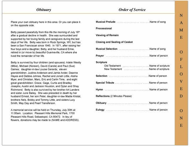 Floral 4 - Sided Graduated Funeral Program Template - The Funeral Program Site