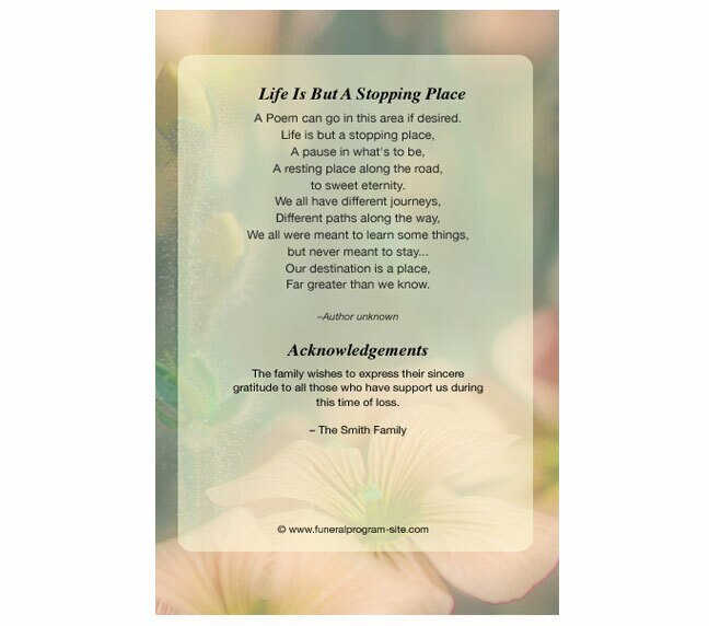 Floral 4 - Sided Graduated Funeral Program Template - The Funeral Program Site